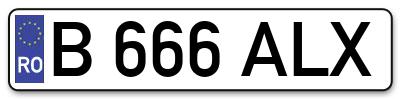 Placuta inmatriculare numar auto  B-666-ALX, B 666 ALX, B666ALX