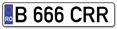 Placuta inmatriculare numar auto  B-666-CRR, B 666 CRR, B666CRR