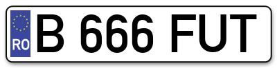 Placuta inmatriculare numar auto  B-666-FUT, B 666 FUT, B666FUT