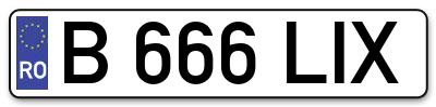 Placuta inmatriculare numar auto  B-666-LIX, B 666 LIX, B666LIX