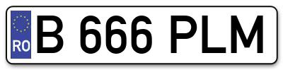 Placuta inmatriculare numar auto  B-666-PLM, B 666 PLM, B666PLM