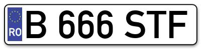 Placuta inmatriculare numar auto  B-666-STF, B 666 STF, B666STF