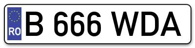 Placuta inmatriculare numar auto  B-666-WDA, B 666 WDA, B666WDA