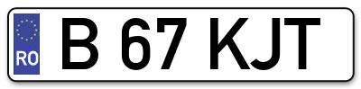 Placuta inmatriculare numar auto  B-67-KJT, B 67 KJT, B67KJT