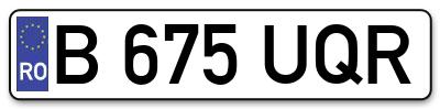 Placuta inmatriculare numar auto  B-675-UQR, B 675 UQR, B675UQR