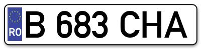 Placuta inmatriculare numar auto  B-683-CHA, B 683 CHA, B683CHA