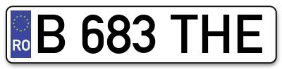 Placuta inmatriculare numar auto  B-683-THE, B 683 THE, B683THE