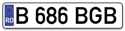 Placuta inmatriculare numar auto  B-686-BGB, B 686 BGB, B686BGB