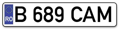 Placuta inmatriculare numar auto  B-689-CAM, B 689 CAM, B689CAM