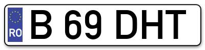 Placuta inmatriculare numar auto  B-69-DHT, B 69 DHT, B69DHT