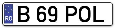 Placuta inmatriculare numar auto  B-69-POL, B 69 POL, B69POL