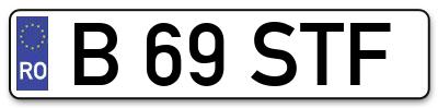 Placuta inmatriculare numar auto  B-69-STF, B 69 STF, B69STF