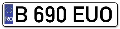 Placuta inmatriculare numar auto  B-690-EUO, B 690 EUO, B690EUO