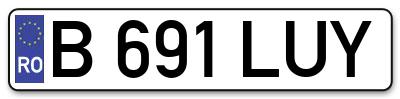 Placuta inmatriculare numar auto  B-691-LUY, B 691 LUY, B691LUY