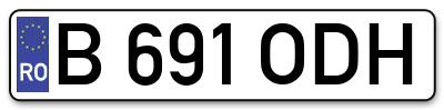 Placuta inmatriculare numar auto  B-691-ODH, B 691 ODH, B691ODH