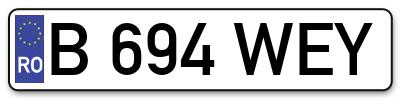 Placuta inmatriculare numar auto  B-694-WEY, B 694 WEY, B694WEY
