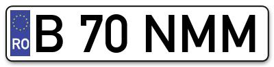 Placuta inmatriculare numar auto  B-70-NMM, B 70 NMM, B70NMM
