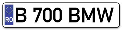Placuta inmatriculare numar auto  B-700-BMW, B 700 BMW, B700BMW