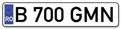 Placuta inmatriculare numar auto  B-700-GMN, B 700 GMN, B700GMN