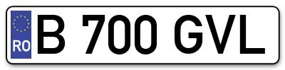 Placuta inmatriculare numar auto  B-700-GVL, B 700 GVL, B700GVL