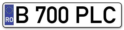 Placuta inmatriculare numar auto  B-700-PLC, B 700 PLC, B700PLC