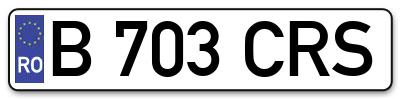 Placuta inmatriculare numar auto  B-703-CRS, B 703 CRS, B703CRS
