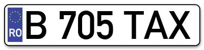 Placuta inmatriculare numar auto  B-705-TAX, B 705 TAX, B705TAX