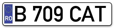 Placuta inmatriculare numar auto  B-709-CAT, B 709 CAT, B709CAT