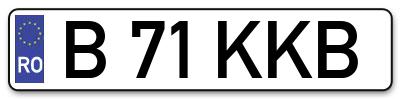 Placuta inmatriculare numar auto  B-71-KKB, B 71 KKB, B71KKB