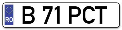 Placuta inmatriculare numar auto  B-71-PCT, B 71 PCT, B71PCT