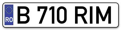 Placuta inmatriculare numar auto  B-710-RIM, B 710 RIM, B710RIM