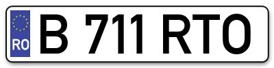 Placuta inmatriculare numar auto  B-711-RTO, B 711 RTO, B711RTO