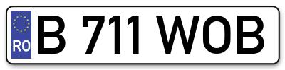 Placuta inmatriculare numar auto  B-711-WOB, B 711 WOB, B711WOB