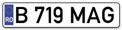 Placuta inmatriculare numar auto  B-719-MAG, B 719 MAG, B719MAG