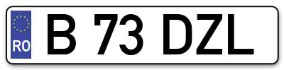 Placuta inmatriculare numar auto  B-73-DZL, B 73 DZL, B73DZL