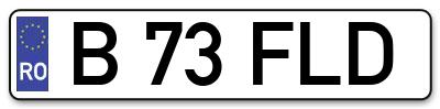 Placuta inmatriculare numar auto  B-73-FLD, B 73 FLD, B73FLD