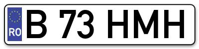 Placuta inmatriculare numar auto  B-73-HMH, B 73 HMH, B73HMH
