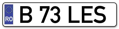 Placuta inmatriculare numar auto  B-73-LES, B 73 LES, B73LES