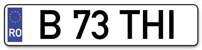 Placuta inmatriculare numar auto  B-73-THI, B 73 THI, B73THI