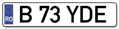 Placuta inmatriculare numar auto  B-73-YDE, B 73 YDE, B73YDE