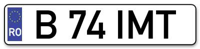 Placuta inmatriculare numar auto  B-74-IMT, B 74 IMT, B74IMT