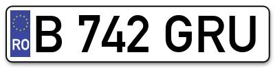 Placuta inmatriculare numar auto  B-742-GRU, B 742 GRU, B742GRU