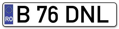 Placuta inmatriculare numar auto  B-76-DNL, B 76 DNL, B76DNL