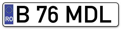 Placuta inmatriculare numar auto  B-76-MDL, B 76 MDL, B76MDL