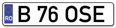 Placuta inmatriculare numar auto  B-76-OSE, B 76 OSE, B76OSE