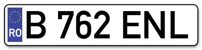Placuta inmatriculare numar auto  B-762-ENL, B 762 ENL, B762ENL