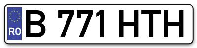 Placuta inmatriculare numar auto  B-771-HTH, B 771 HTH, B771HTH
