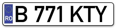 Placuta inmatriculare numar auto  B-771-KTY, B 771 KTY, B771KTY