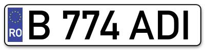 Placuta inmatriculare numar auto  B-774-ADI, B 774 ADI, B774ADI