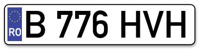 Placuta inmatriculare numar auto  B-776-HVH, B 776 HVH, B776HVH